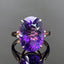14K GOLD 12.24 CTW NATURAL AMETHYST & DIAMOND RING