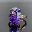 14K GOLD 12.24 CTW NATURAL AMETHYST & DIAMOND RING