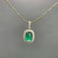 14K GOLD 0.84 CTW NATURAL EMERALD & DIAMOND PENDANT( WITHOUT CHAIN )