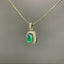 14K GOLD 0.84 CTW NATURAL EMERALD & DIAMOND PENDANT( WITHOUT CHAIN )