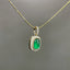 14K GOLD 0.84 CTW NATURAL EMERALD & DIAMOND PENDANT( WITHOUT CHAIN )