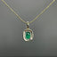 14K GOLD 0.84 CTW NATURAL EMERALD & DIAMOND PENDANT( WITHOUT CHAIN )