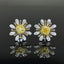 14K GOLD 0.72 CTW NATURAL YELLOW DIAMOND & DIAMOND & FLOWERS EARRINGS