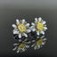 14K GOLD 0.72 CTW NATURAL YELLOW DIAMOND & DIAMOND & FLOWERS EARRINGS