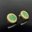 14K GOLD 0.82 CT NATURAL EMERALD & DIAMOND EARRINGS