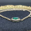14K GOLD 0.38 CTW VIVID GREEN NATURAL EMERALD & DIAMOND BRACELET