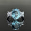 14K GOLD 3.38 CTW NATURAL AQUAMARINE & DIAMOND RING