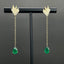 14K GOLD 1.48 CTW VIVID GREEN NATURAL EMERALD & DIAMOND EARRINGS