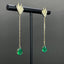 14K GOLD 1.48 CTW VIVID GREEN NATURAL EMERALD & DIAMOND EARRINGS