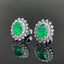 14K GOLD 1.62 CTW NATURAL EMERALD & DIAMOND EARRINGS
