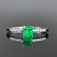 14K GOLD 0.53 CTW VIVID GREEN NATURAL EMERALD & DIAMOND RING