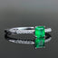 14K GOLD 0.53 CTW VIVID GREEN NATURAL EMERALD & DIAMOND RING