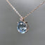 14K GOLD 2.05 CT NATURAL AQUAMARINE & SAPPHIRE NECKLACE