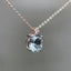 14K GOLD 2.05 CT NATURAL AQUAMARINE & SAPPHIRE NECKLACE
