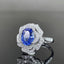 14K GOLD 4.2 CTW NATURAL SAPPHIRE & DIAMOND & FLOWERS RING/PENDANT( WITHOUT CHAIN )