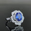 14K GOLD 4.2 CTW NATURAL SAPPHIRE & DIAMOND & FLOWERS RING/PENDANT( WITHOUT CHAIN )