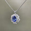 14K GOLD 4.2 CTW NATURAL SAPPHIRE & DIAMOND & FLOWERS RING/PENDANT( WITHOUT CHAIN )