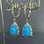 14K GOLD 5.66 CTW NATURAL BLUE TURQUOISE & DIAMOND EARRINGS