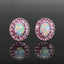 14K GOLD 2.92 CTW NATURAL OPAL & SAPPHIRE EARRINGS
