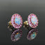 14K GOLD 2.92 CTW NATURAL OPAL & SAPPHIRE EARRINGS