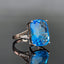 14K GOLD 11.93 CTW NATURAL TOPAZ & DIAMOND RING