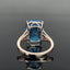 14K GOLD 11.93 CTW NATURAL TOPAZ & DIAMOND RING