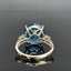 14K GOLD 11.92 CTW NATURAL TOPAZ & DIAMOND RING
