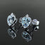 14K GOLD 2.88 CT NATURAL AQUAMARINE & DIAMOND EARRINGS