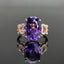 14K GOLD 6.25 CTW NATURAL AMETHYST & DIAMOND RING
