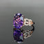14K GOLD 6.25 CTW NATURAL AMETHYST & DIAMOND RING