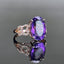14K GOLD 6.25 CTW NATURAL AMETHYST & DIAMOND RING