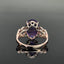 14K GOLD 6.25 CTW NATURAL AMETHYST & DIAMOND RING