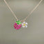 14K GOLD 0.94 CTW NATURAL RUBY & SAPPHIRE NECKLACE