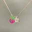 14K GOLD 0.94 CTW NATURAL RUBY & SAPPHIRE NECKLACE