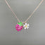 14K GOLD 0.94 CTW NATURAL RUBY & SAPPHIRE NECKLACE