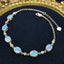14K GOLD 2.75 CTW NATURAL OPAL & DIAMOND BRACELET