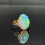 14K GOLD 7.22 CTW NATURAL OPAL & DIAMOND RING