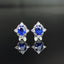 14K GOLD 1.10 CTW NATURAL SAPPHIRE & DIAMOND EARRINGS