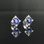 14K GOLD 1.10 CTW NATURAL SAPPHIRE & DIAMOND EARRINGS
