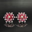 14K GOLD 11.85 CTW NATURAL RUBY & DIAMOND EARRINGS