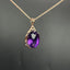14K GOLD 9.29 CTW NATURAL AMETHYST & DIAMOND PENDANT( WITHOUT CHAIN )