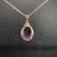 14K GOLD 9.29 CTW NATURAL AMETHYST & DIAMOND PENDANT( WITHOUT CHAIN )