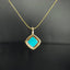 14K GOLD 1.7 CT NATURAL BLUE TURQUOISE & DIAMOND PENDANT( WITHOUT CHAIN )