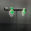 14K GOLD 3.03 CTW NATURAL EMERALD & DIAMOND EARRINGS