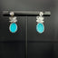 14K GOLD 11.03 CTW NATURAL BLUE TURQUOISE & DIAMOND EARRINGS