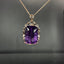 14K GOLD 45.47 CTW NATURAL AMETHYST & DIAMOND PENDANT( WITHOUT CHAIN )