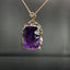 14K GOLD 45.47 CTW NATURAL AMETHYST & DIAMOND PENDANT( WITHOUT CHAIN )