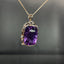 14K GOLD 45.47 CTW NATURAL AMETHYST & DIAMOND PENDANT( WITHOUT CHAIN )