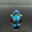 14K GOLD 13.45 CTW NATURAL TOPAZ & DIAMOND RING