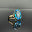 14K GOLD 13.45 CTW NATURAL TOPAZ & DIAMOND RING